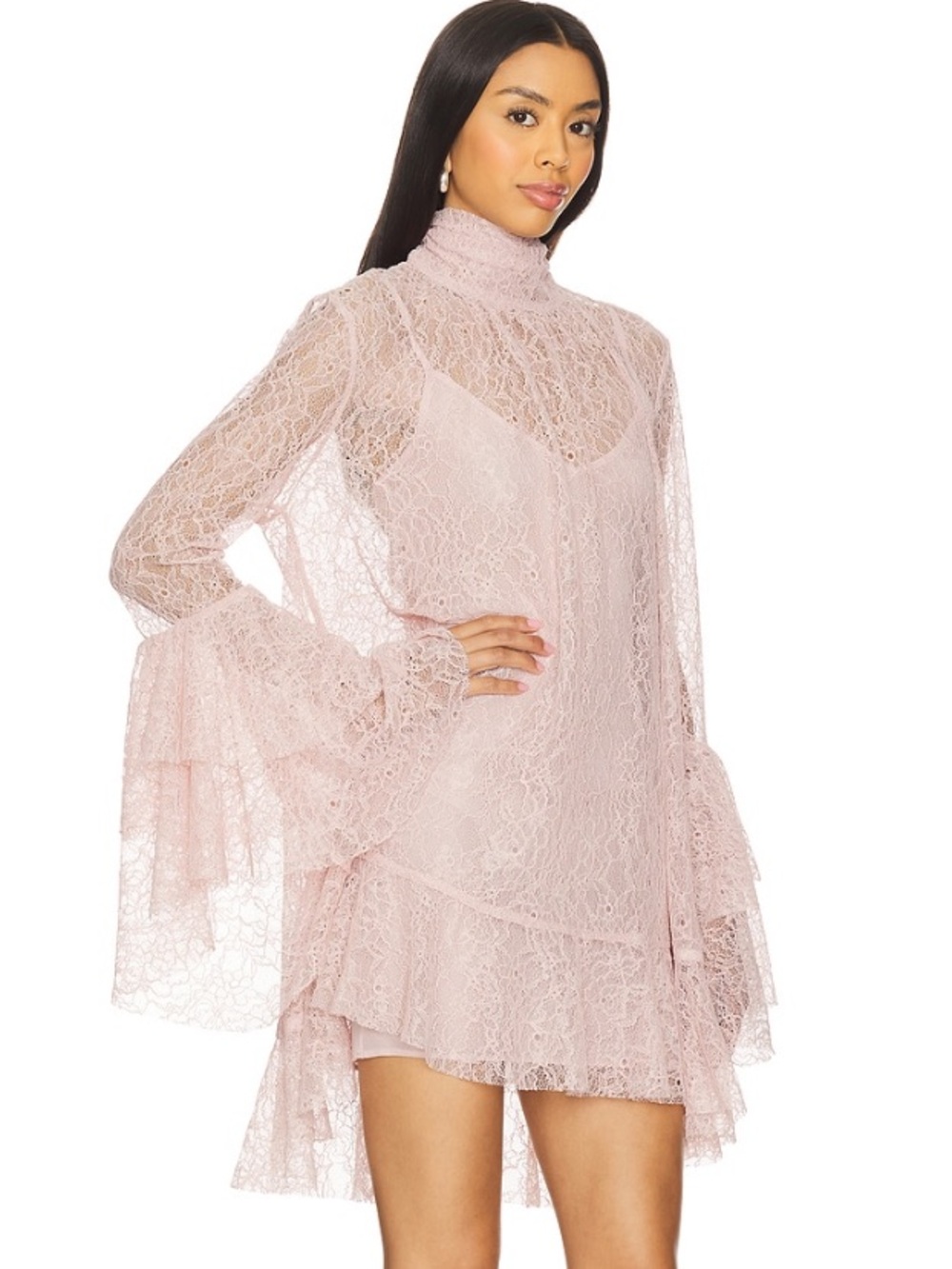 Camila Coelho Norma Mini Dress in Dusty Pink - Picture 2 of 9